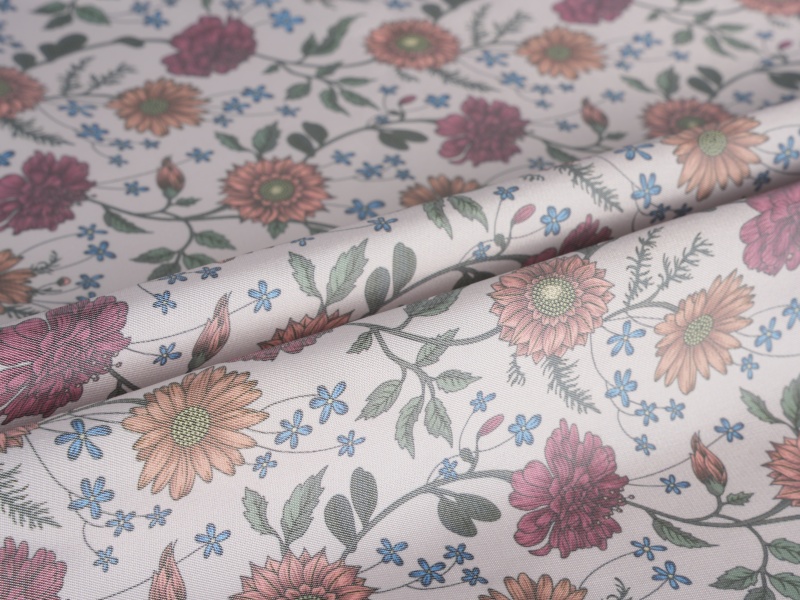 Polyester-viscose twill naka-print na lining na tela Polyester-viscose twill naka-print na lining na tela